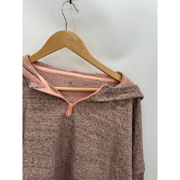 Under Armour Pink Loose Fit Quarter Zip Pullover Hoodie Women's Size Large L - Picture 4 of 9